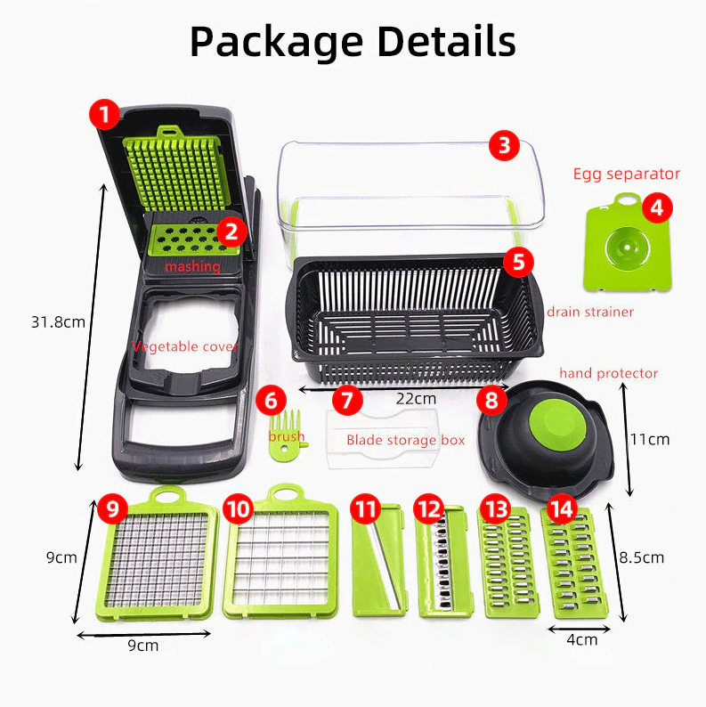 Pro Vegetable Chopper — 14-in-1 Dicer & Slicer